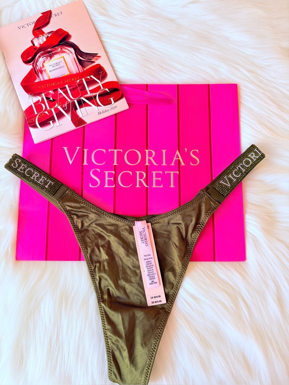 🩷🩷Victoria’s Secret Logo Shine strap panty (M)🩷🩷
